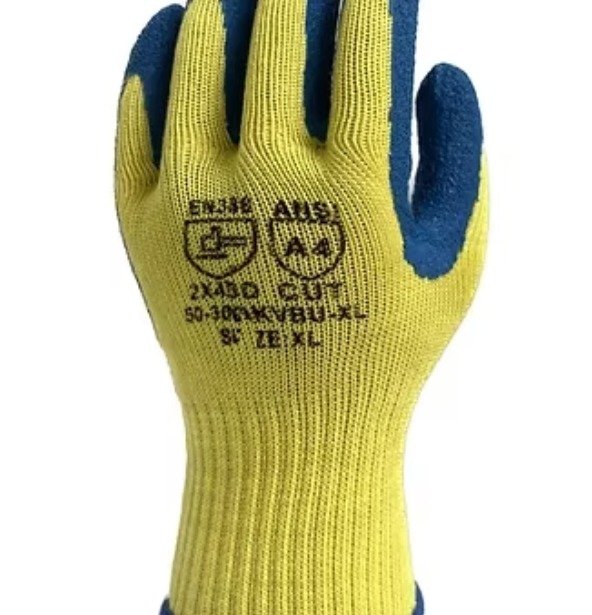 10 Gauge Cut resistant A4 Shell with Blue Latex Palm 50-300KVBU