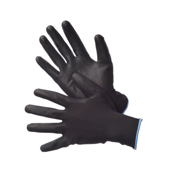 Black Polyester Shell with Black PU Coating 50-6639PBK